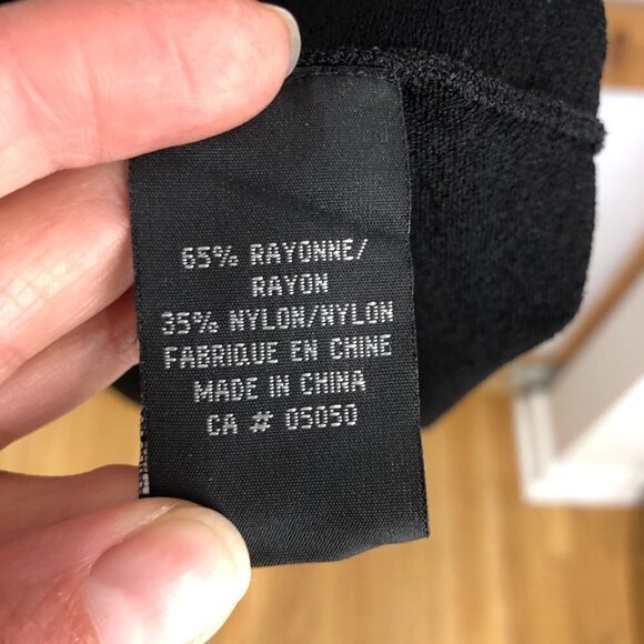 Jacob Black Crepe Gold Long Sleeve Button Up Bodycon Dress / Cardigan Sz S - Picture 11 of 11